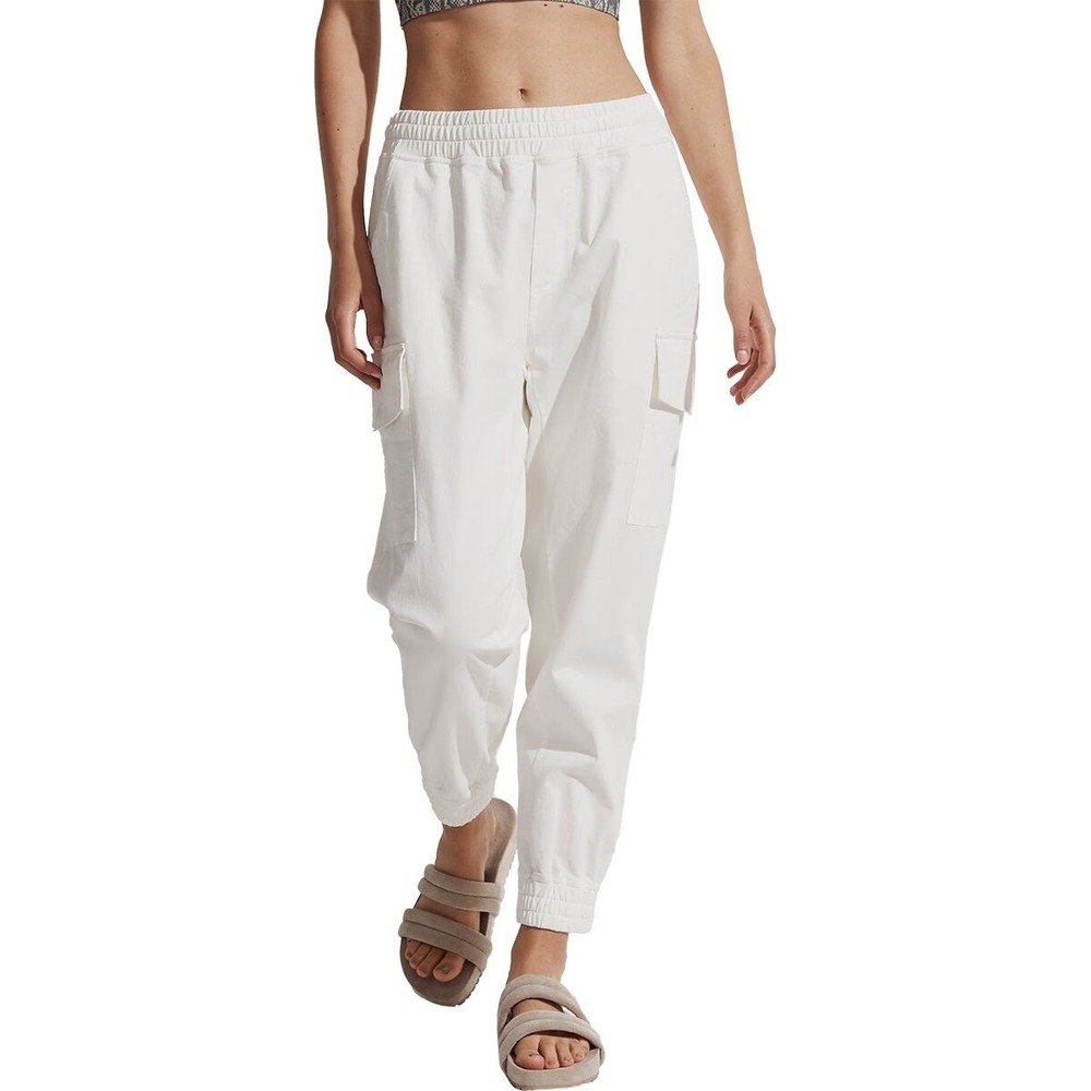Varley Savona Cargo Jogger Women XS White Slim Tapered Cotton Stretch Pants